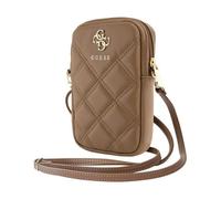 Guess cell phone case GUWBZPSQSSGW Zip Quilted 4G Brown - Universal