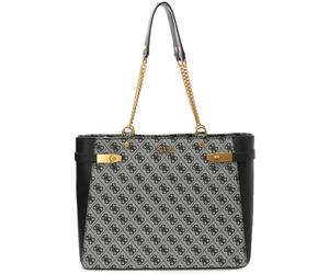 Guess Chain Straps Zadie Logo Girlfriend Tote Womens Bag In Black
