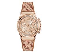 GUESS Charisma Women's Silicone Watch, Gold Red, Classic