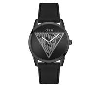 Guess Clark Men's Stainless Steel Watch 42mm Black Silicone Strap 3bar Black Dial GW0957G3