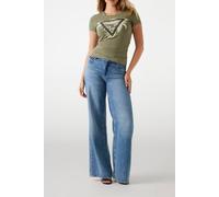 GUESS Cn Ss Triangle Palm Lichen Leaf Green size L | Shirts Outlet | Women | Green L