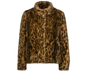Guess Coat LUNA FAUX FURE LEOPARD in Brown EU L