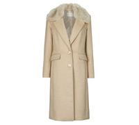 Guess Coat NANCY FIT COAT FAUX FUR COLLAR in Beige EU XL