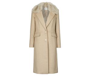 Guess Coat NANCY FIT COAT FAUX FUR COLLAR in Beige EU XL