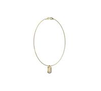 Guess Necklace Racer Tag Gold Tone Pavé Logo 26" Curb Chain – Men's