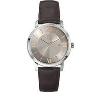 Guess Collection Men's Analog Swiss Quartz Watch with Brown Leather Strap X60016G1S Gc SlimClass Classic Collection