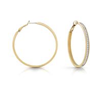 GUESS Color My Day Gold Plated Crystal Hoop Earrings