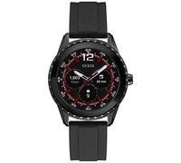 GUESS Connect Wear OS Smartwatch with Black Silicone Strap with Crystal Accents, Black, Smart Watch