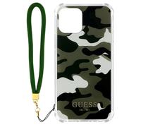 Guess Cover for iPhone 12 Pro Max with Wrist Strap Camouflage Pattern, Green