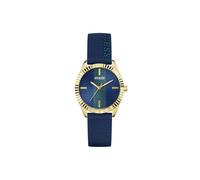 Guess Crew Women's Watch 36 mm Stainless Steel - Quartz Analogue Wrist Watch Silicone Strap Blue Fashion Watch Women's Watch Blue Gold, 5 Bar GW1044L2