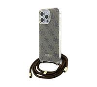 Guess Crossbody Cord 4G Print Case Brown - iPhone 15 Pro