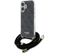 Guess Crossbody Cord 4G Print Case for iPhone 16 6.1" Black - GUHCP16SHC4SEK