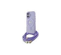Guess Crossbody Cord Script Case with MagSafe for iPhone 16 6.1" Purple - GUHMP16SHCTSGNSU