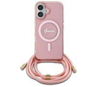 Guess Crossbody Cord Script Case with MagSafe iPhone 16 6.1" Pink