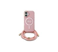 Guess Crossbody Cord Script Case with MagSafe iPhone 16 6.1" Pink - GUHMP16SHCTSGNSP