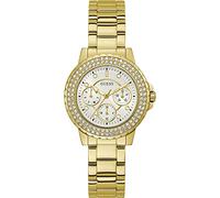 New Ladies Guess Crown Jewel Rose Gold Multi Dial Crystal 24Hr Day & Date Watch