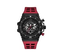 GUESS Cut Thru Dial Bracelet Watch, Red/Black/Black, Exposure
