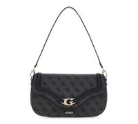 GUESS Dea Flap Shoulder Bag Coal Logo Dark Grey