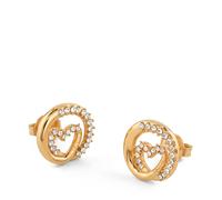Guess Jewellery Guess Iconique CZ Wrapped Heart Gold Tone Stud Earrings 1.4cm