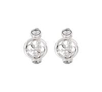 Guess Ladies' Silver Stone Crystal 15mm Mini Hoop Earrings