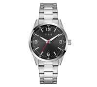 Guess Easton Men’s 40mm Silver Tone Black Dial Bracelet Watch GW0965G1 - Stainless Steel / Mineral Lens
