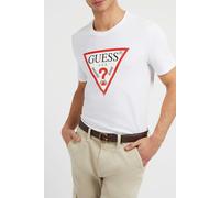 GUESS Eco Cn Ss Original Logo Pure White size XL | Print T-Shirts Outlet | Men | White XL