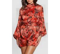 GUESS ECO Ls Jessica Mock Nk Romper Call Me Cherry Print size S | Bodies Outlet | Women S