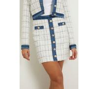 GUESS Eco Natalie Skirt Check Tweed White Co size S | Mini Skirts Outlet | Women | White S