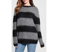 GUESS ECO Skye Ls Cn Maxi Pull Black And Dark Melan size S | Knitted Sweaters Outlet | Women | Black S