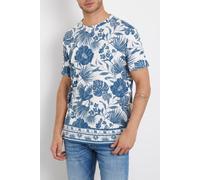 GUESS Eco Ss Bsc Tropical Lino Salt White Multi size S | Print T-Shirts Outlet | Men | White S