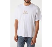 GUESS Eco Ss Cn Patch At Back Pure White size XL | Print T-Shirts Outlet | Men | White