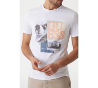 GUESS Eco Ss Cn Sail Boat Gues Pure White size L | Print T-Shirts Outlet | Men | White