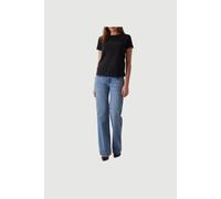 GUESS Eco Ss Script Lace Logo Jet Black A996 size M | Shirts Outlet | Women | Black M