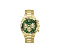 Guess Equity Men's Chronograph Watch, Green Dial, Gold-Tone Stainless Steel Bracelet