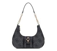 GUESS Erenia Top Zip Shoulder Bag Coal Logo Dark Grey