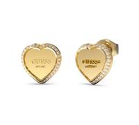 GUESS Fine Heart Button Earrings JUBE01427JWRHT-U/JUBE01427JWYGT-U, one Size, Non-Precious Metal, Not a Gemstone