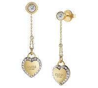 Guess Fine Heart Dangle Earrings JUBE01425JWRHT-U/JUBE01425JWYGT-U, one Size, Non-Precious Metals, No Gemstone