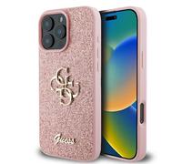 Guess Glitter Metal Logo Case iPhone 16 Pro - Pink
