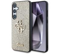 Guess Fixed Glitter Big 4G Metal Logo Case for Samsung Galaxy S25 6.2" Gold