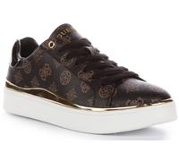 Guess Fl8Bnyfal12 Bonny 4G Peony Logo Flat Womens Trainer Choco Brown Size 3 - 8