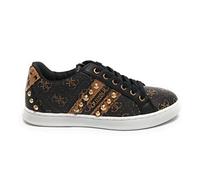 GUESS FL8RSSFAL12 Women's Rassta 4G Logo Stud Snake Back Trainers (Brown, UK 5)