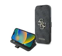 CG MOBILE Guess GUBKP16L4GMGGR Case for iPhone 16 Pro 6.3 Inch Black Book 4G Metal Logo
