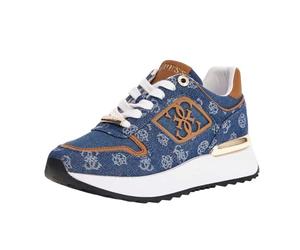 GUESS FLPSWOELE12 Women's Koyaa Denim 4G Peony Logo Runn Trainers (Blue, UK 4)