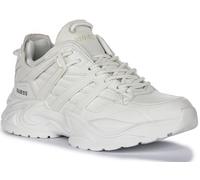GUESS FLTBELLEL12 Women's Belluna 4SYN Overly Code Lace Trainers (White, UK 6)