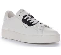 Guess Fm8Patlea12 Parma Leather Lace Up Trainer In White Black Mens UK 6 - 11