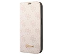 Guess Folio case for iPhone 14 Plus Printed 4G Trendy, Pink