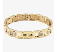 Guess Jewellery Guess Gents Frontier Flat Chain & White CZ Yellow Gold Tone Bracelet