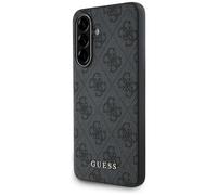 Guess Galaxy A36 Case Faux Leather Gray Pattern Classic Logo Gold