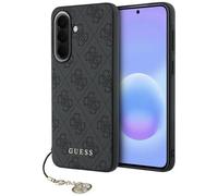 Guess Galaxy A37 Hardcase Case Kunstleather Grey Logo Chain Gold