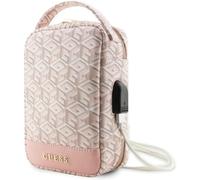 Guess GCube Stripe Metal Logo Organizer Travel Bag Pink - GUHBHGCFSEP